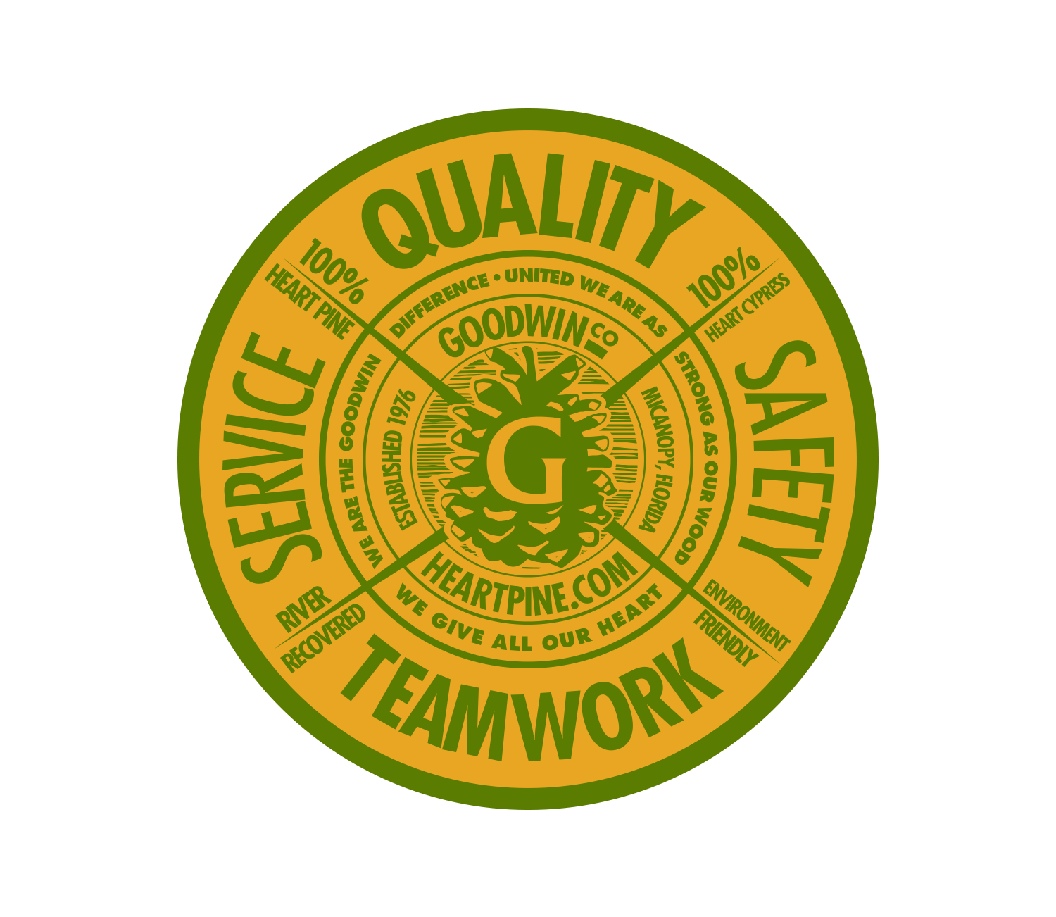 Wood Flooring Company Crest Logo