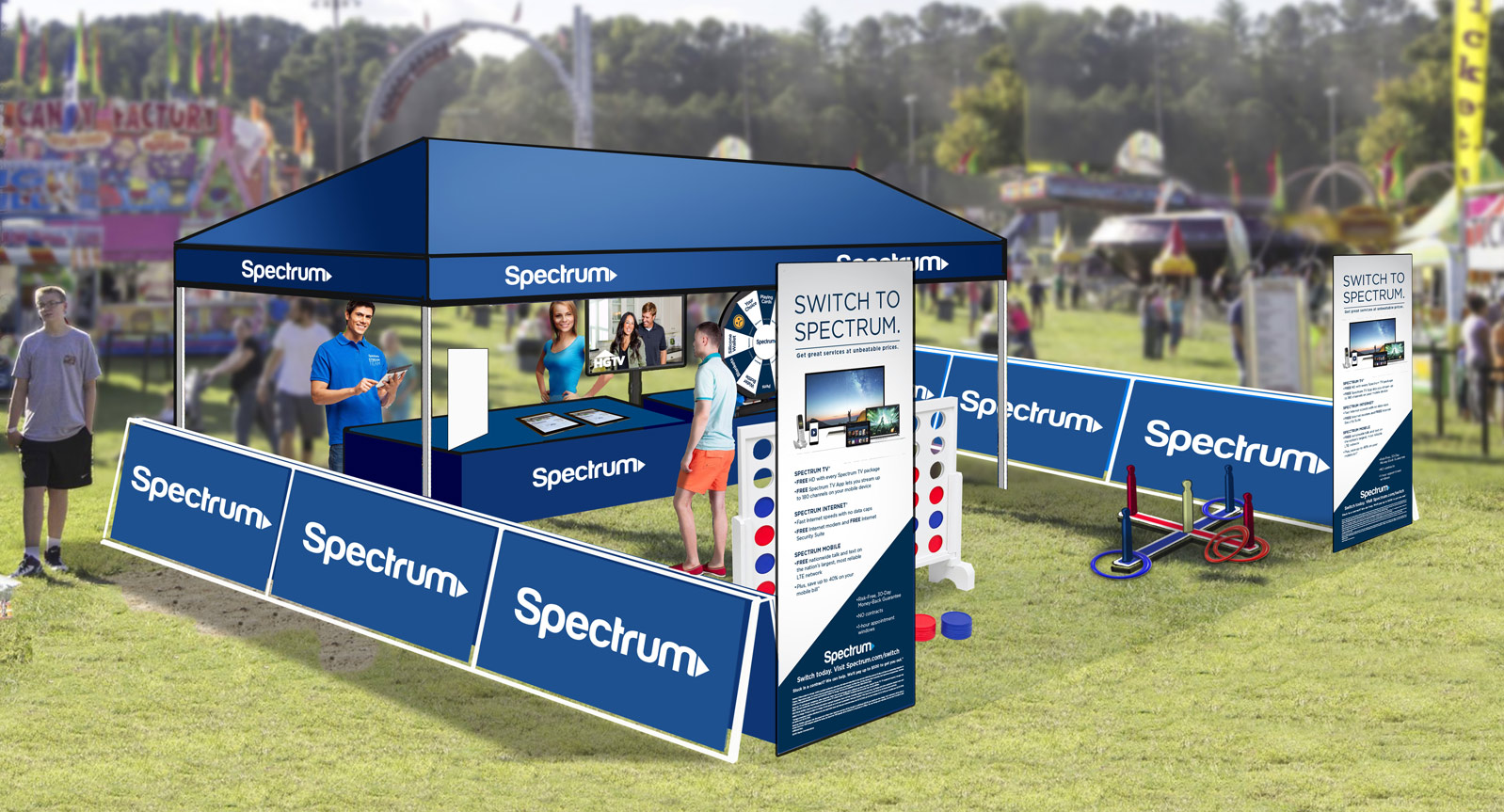 Cable Marketing 20×20 Footprint with Lawn Game Activities