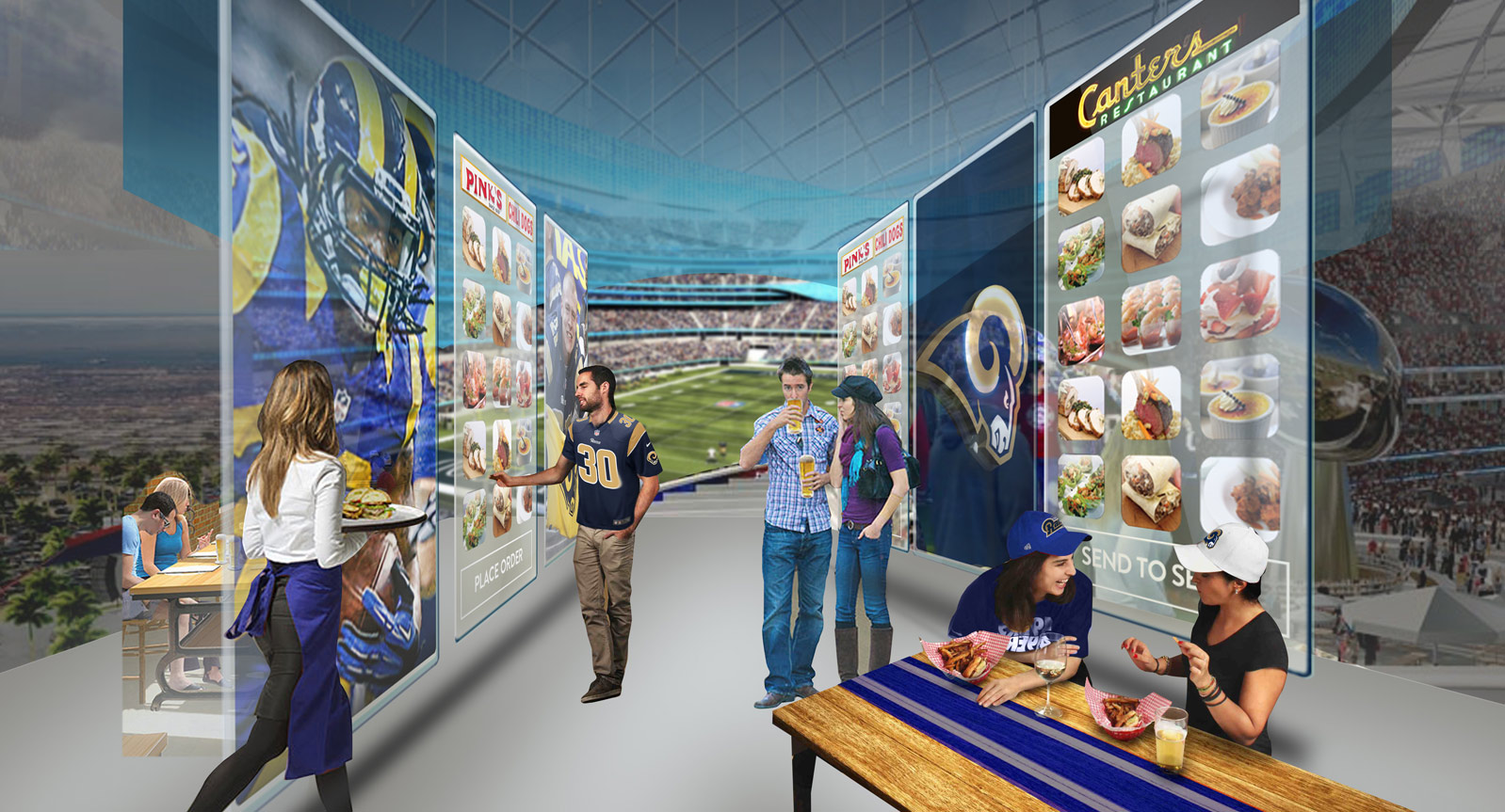 Future Concessions Concept Design for Hospitality Sports Stadium