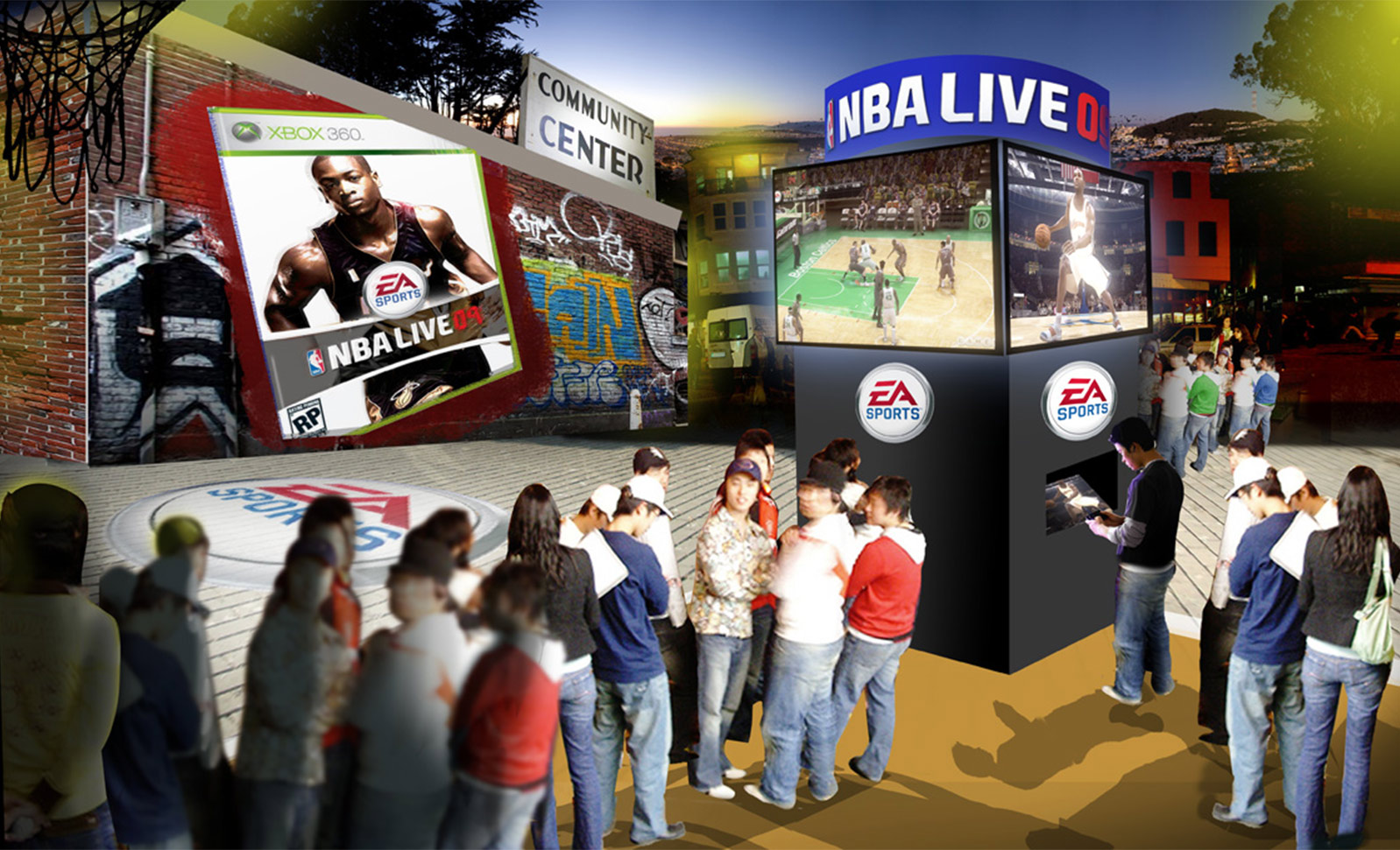 Video Game Outdoor Kiosk Concept Art