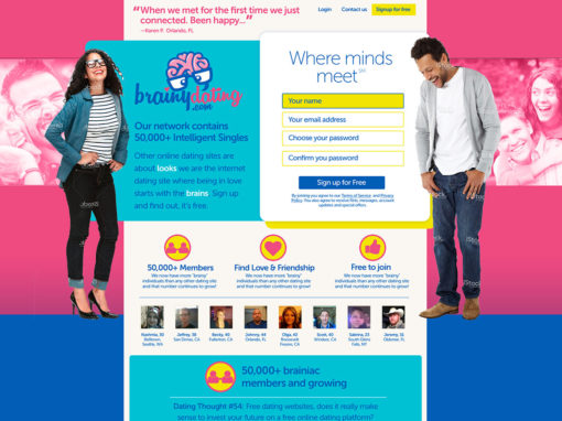 Dating Website for Intellectuals – Concept Design – Brainydating.com