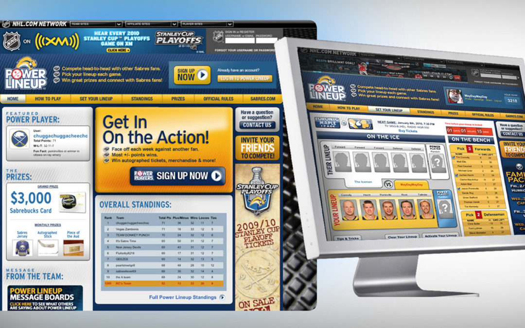 Hockey Team Website Game Mockup Design