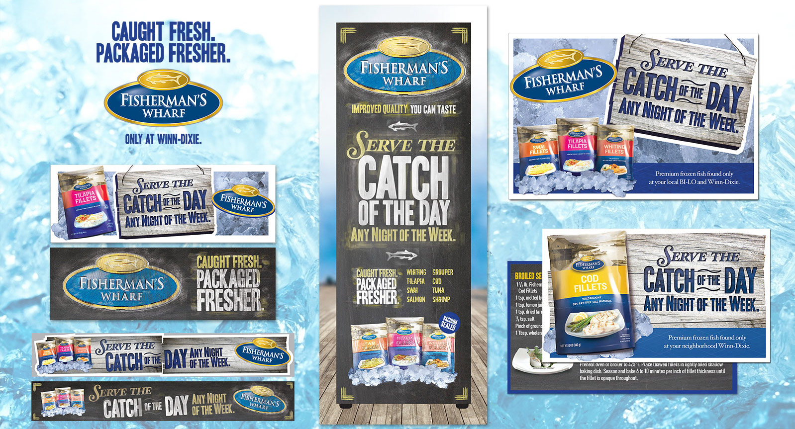 Seafood In-Store Point of Sale Display in Freezer Aisle