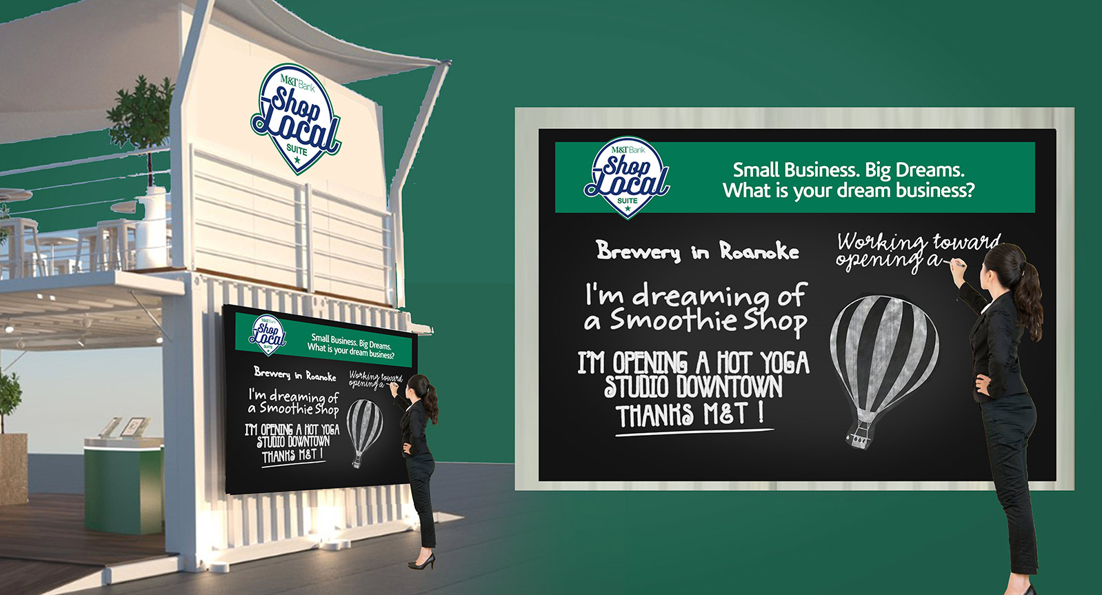 Sketchboard Wall for Featured Small Businesses in Community