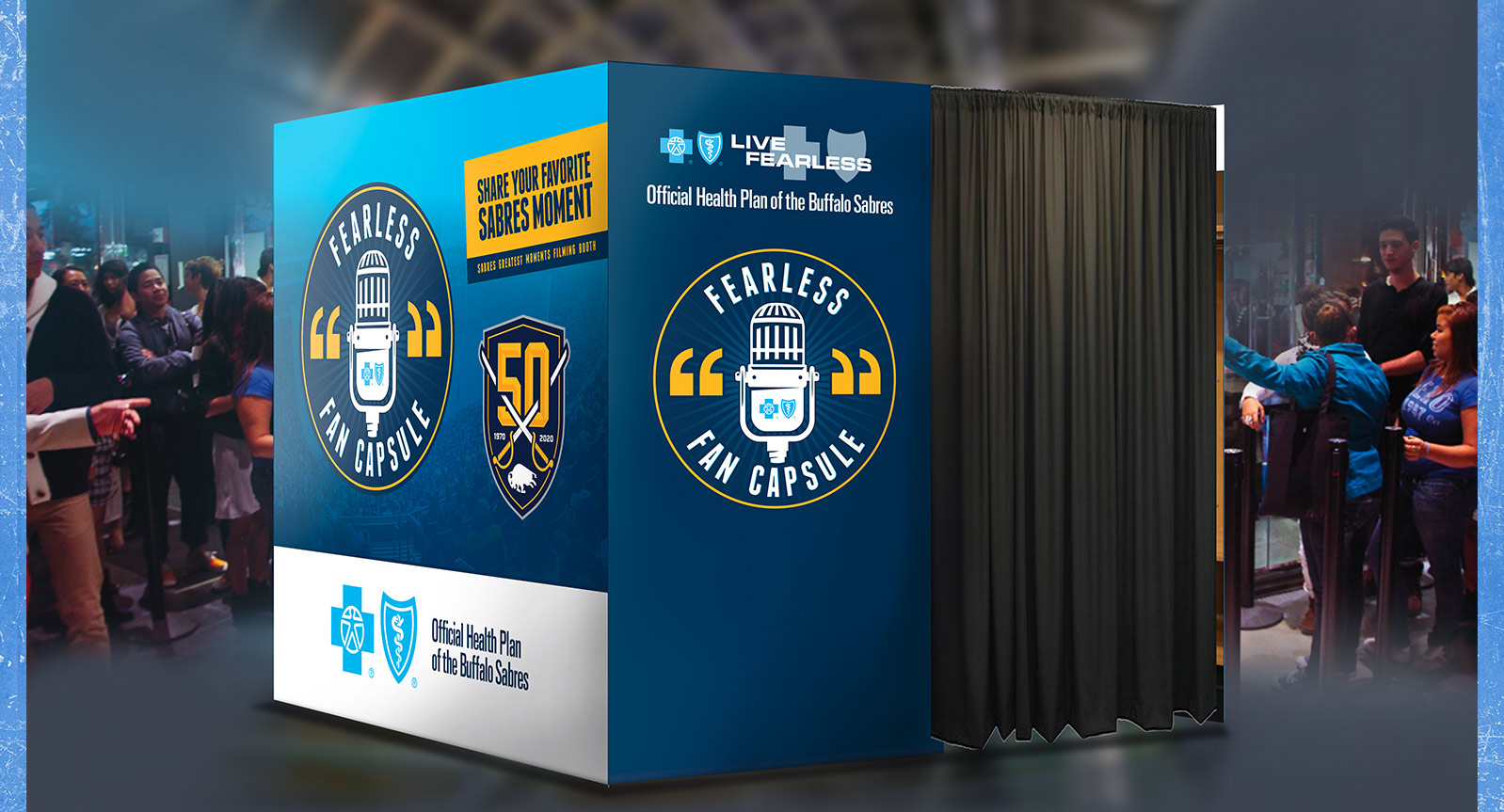 Video Booth at Hockey Game Entrance