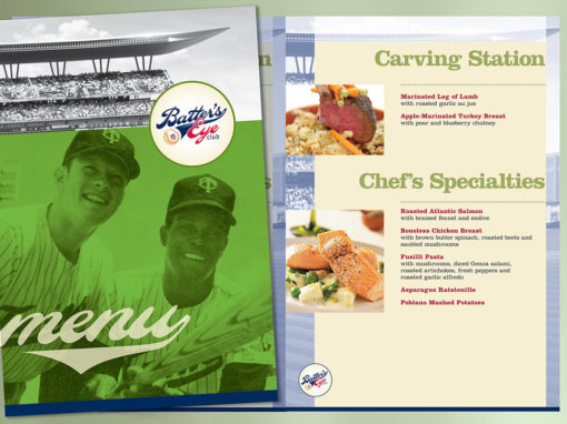 Baseball Club Suites Menu Design