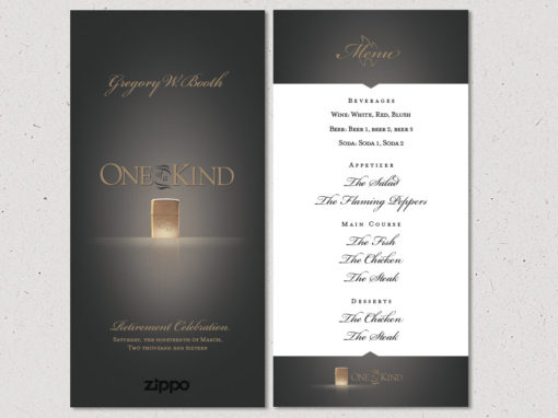 CEO Retirement Party Menu Design