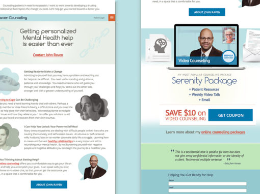 Mental Health Counselor Personal Branding Website Design – johnravencounseling.com