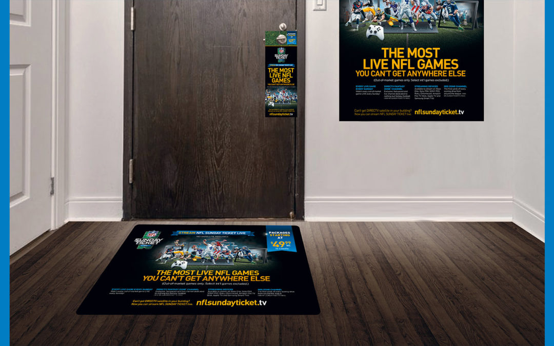 NFL Streaming Ad Campaign Floor Graphics Door Hangers