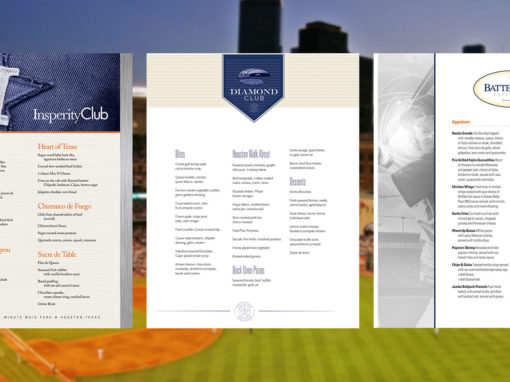 Sports Club Luxury Suites Menu Design Baseball