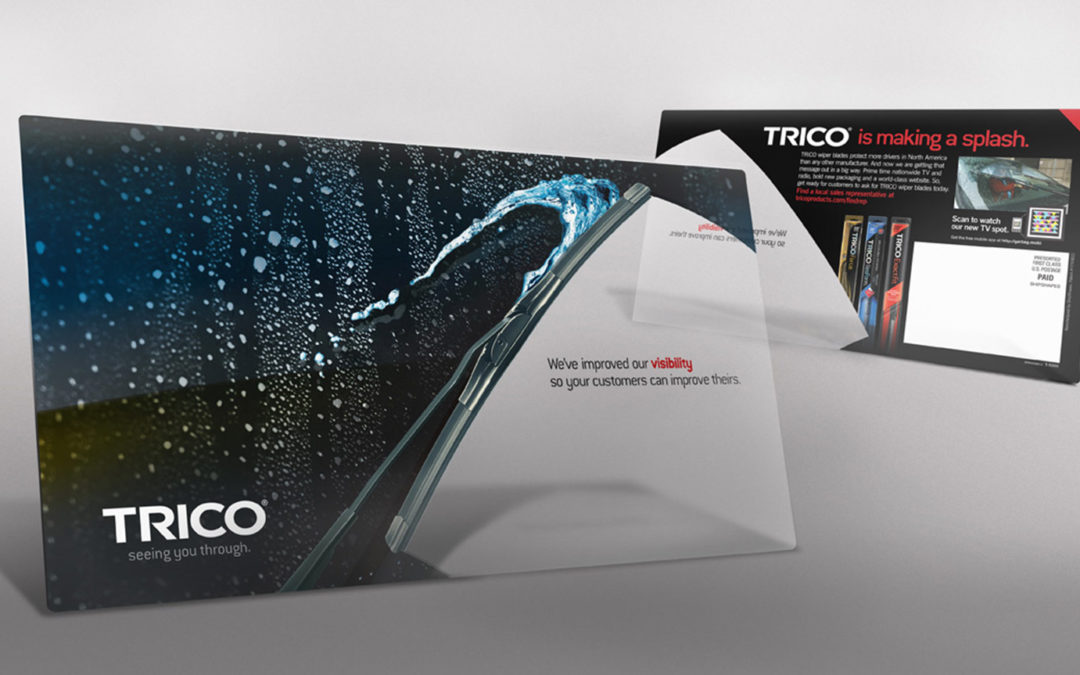 Transparent Direct Mail Postcard Design for Wiper Blade Company