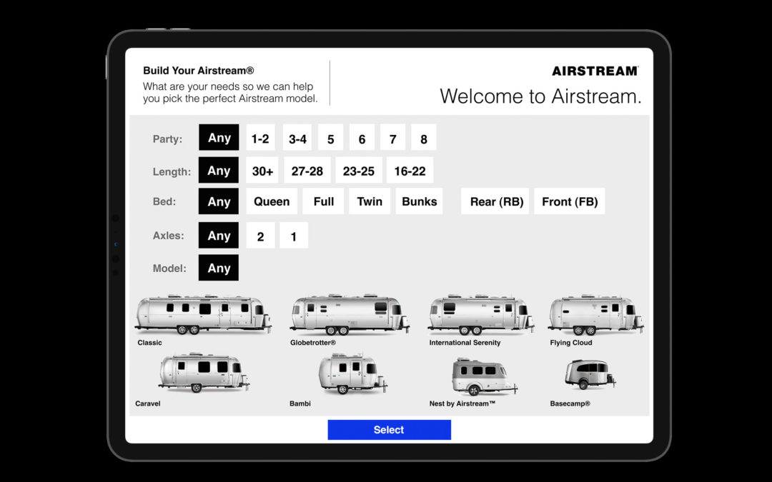 Travel Trailer Builder App Design