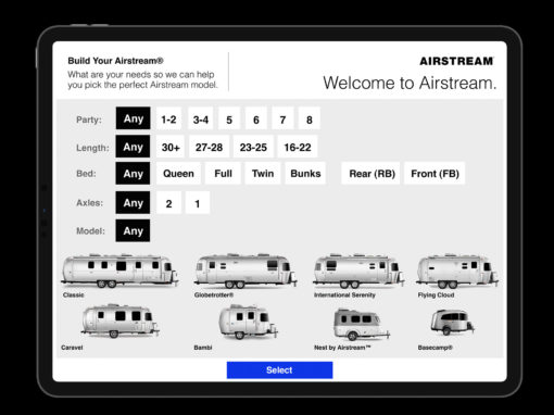 Travel Trailer Builder App Design